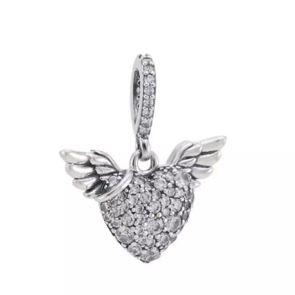 WINGED HEART CHARM 925SS - Picture 1 of 1